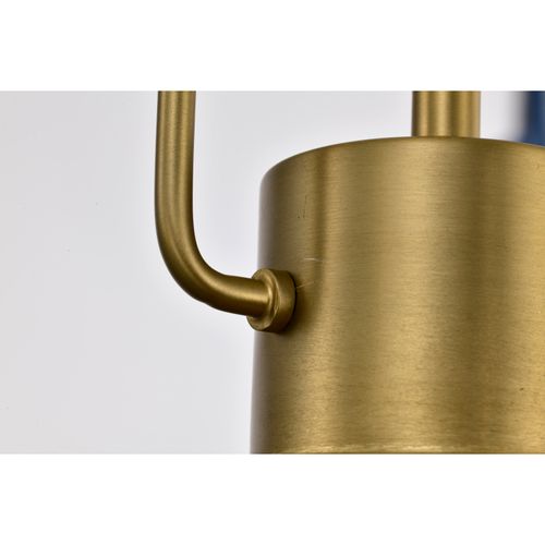 Main product image of Everton 2 Light Pendant 14 Inches Matte Gray and Brass Finish Etched Opal Glass