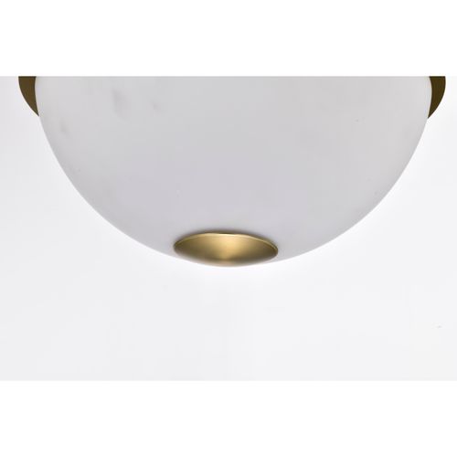 Main product image of Everton 2 Light Pendant 14 Inches Matte Black & Brass Finish Etched Opal Glass