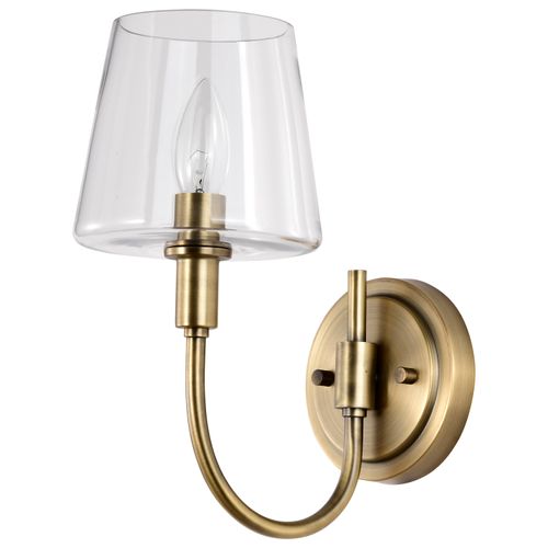 Main product image of Brookside 1 Light Sconce Vintage Brass Finish Clear Glass