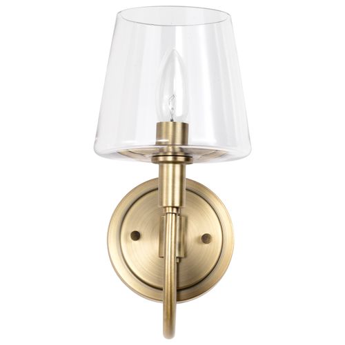 Main product image of Brookside 1 Light Sconce Vintage Brass Finish Clear Glass