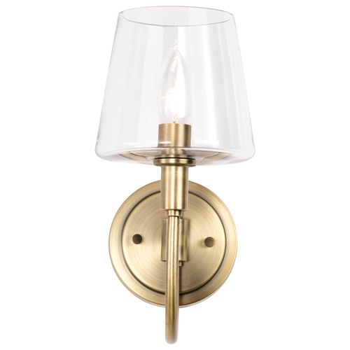 Main product image of Brookside 1 Light Sconce Vintage Brass Finish Clear Glass