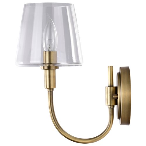 Main product image of Brookside 1 Light Sconce Vintage Brass Finish Clear Glass