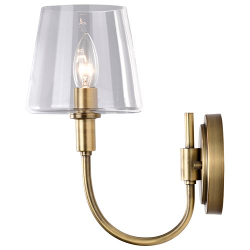 Main product image of Brookside 1 Light Sconce Vintage Brass Finish Clear Glass