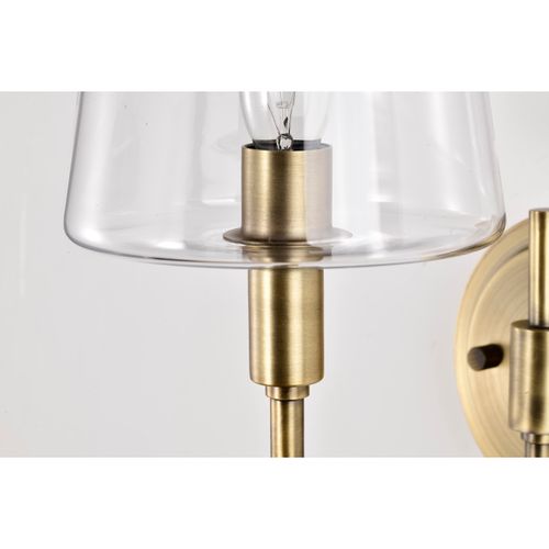 Main product image of Brookside 1 Light Sconce Vintage Brass Finish Clear Glass