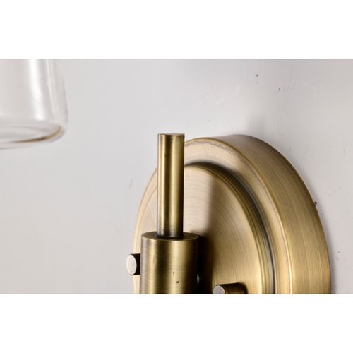 Main product image of Brookside 1 Light Sconce Vintage Brass Finish Clear Glass