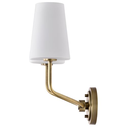 Main product image of Cordello 2 Light Sconce Vintage Brass Finish Etched White Opal Glass