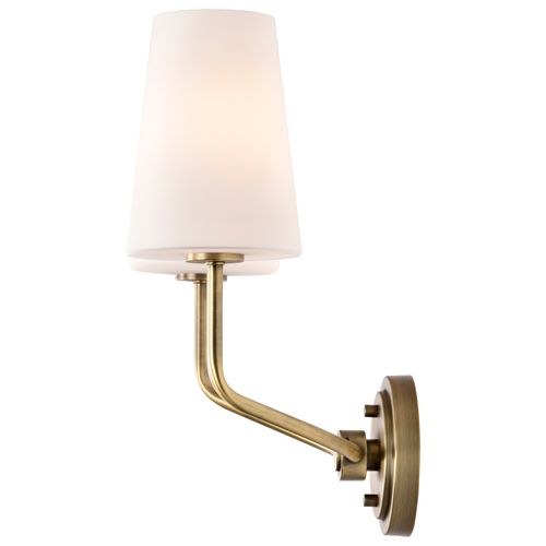 Main product image of Cordello 2 Light Sconce Vintage Brass Finish Etched White Opal Glass