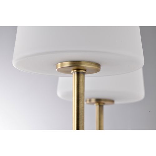 Main product image of Cordello 2 Light Sconce Vintage Brass Finish Etched White Opal Glass