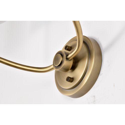 Main product image of Cordello 2 Light Sconce Vintage Brass Finish Etched White Opal Glass