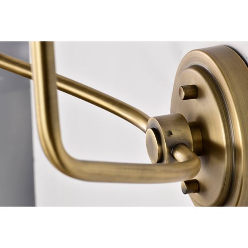 Main product image of Cordello 2 Light Sconce Vintage Brass Finish Etched White Opal Glass