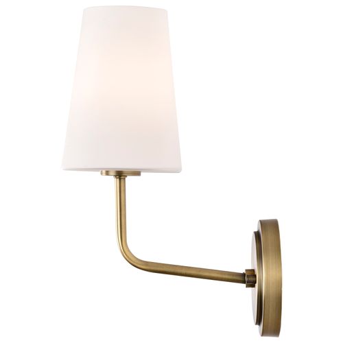 Main product image of Cordello 1 Light Sconce Vintage Brass Finish Etched White Opal Glass