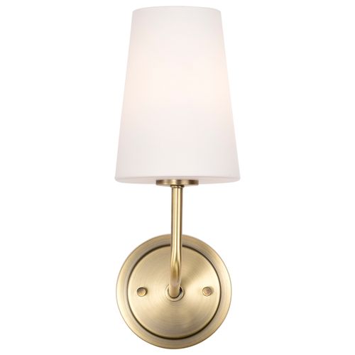 Main product image of Cordello 1 Light Sconce Vintage Brass Finish Etched White Opal Glass