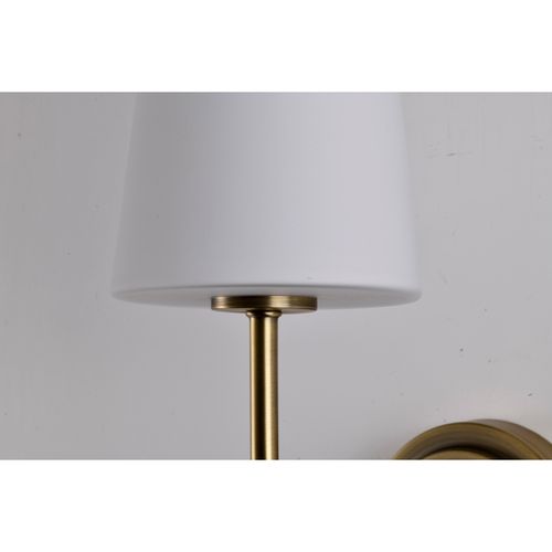 Main product image of Cordello 1 Light Sconce Vintage Brass Finish Etched White Opal Glass