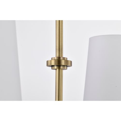 Main product image of Cordello 4 Light Chandelier Vintage Brass Finish Etched White Opal Glass