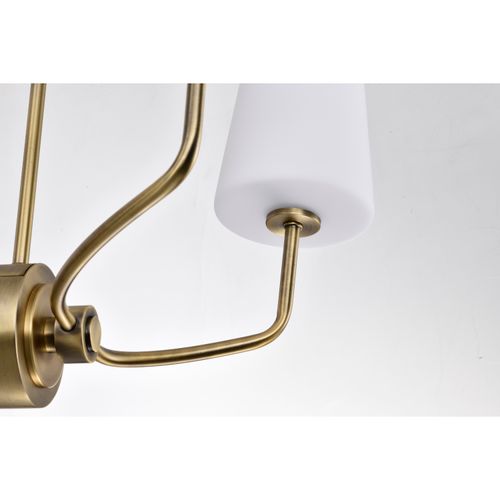 Main product image of Cordello 4 Light Chandelier Vintage Brass Finish Etched White Opal Glass