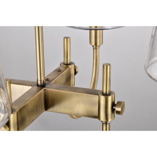 Main product image of Brookside 4 Light Chandelier Vintage Brass Finish Clear Glass