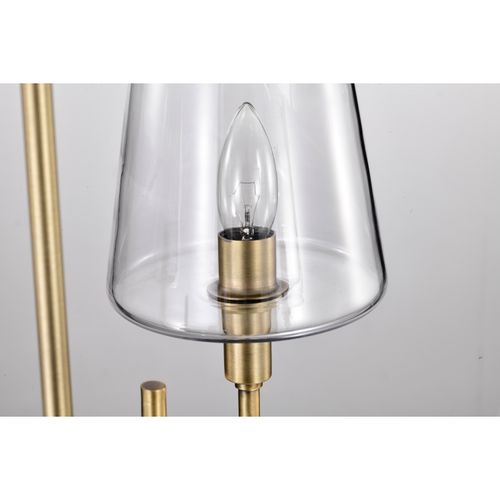 Main product image of Brookside 4 Light Chandelier Vintage Brass Finish Clear Glass