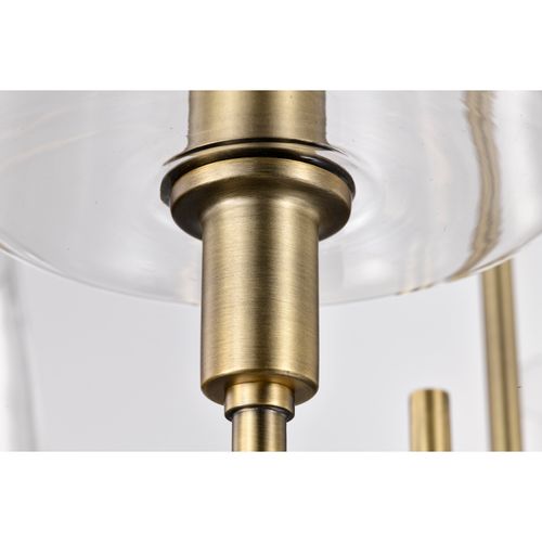 Main product image of Brookside 4 Light Chandelier Vintage Brass Finish Clear Glass