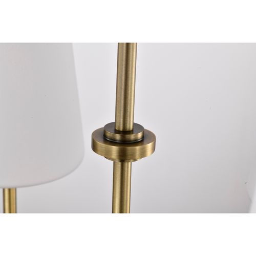 Main product image of Cordello 6 Light Island Pendant Vintage Brass Finish Etched White Opal Glass