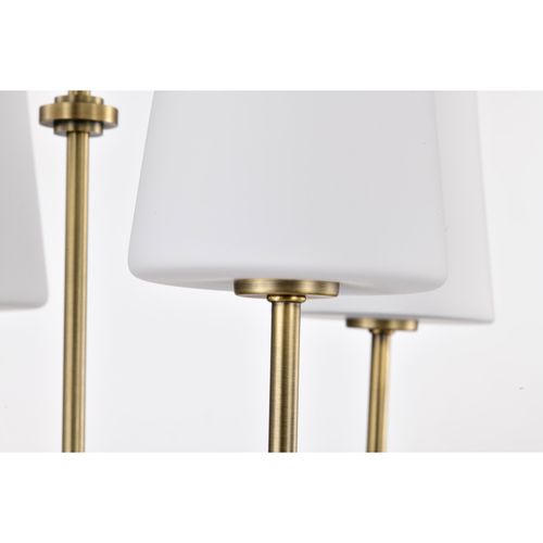Main product image of Cordello 6 Light Island Pendant Vintage Brass Finish Etched White Opal Glass