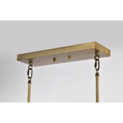 Main product image of Brookside 6 Light Island Pendant Vintage Brass Finish Clear Glass