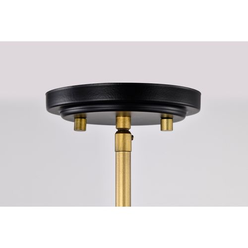 Main product image of Admiral 1 Light Pendant 6 Inches Matte Black and Natural Brass Finish White Opal Glass