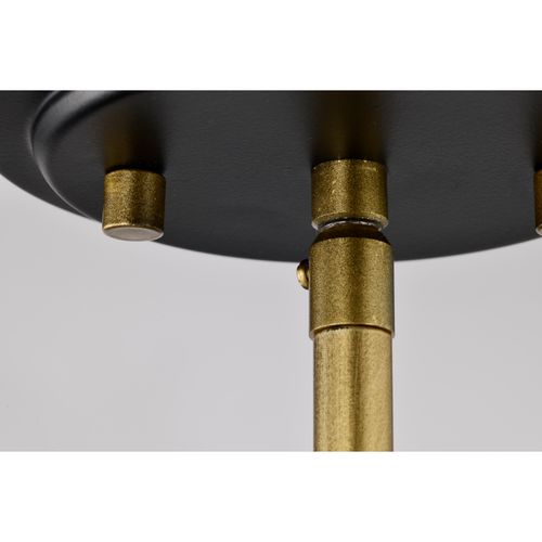 Main product image of Admiral 1 Light Pendant 6 Inches Matte Black and Natural Brass Finish White Opal Glass