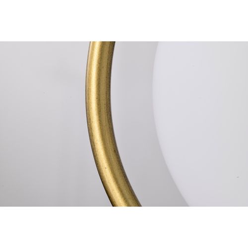 Main product image of Admiral 1 Light Pendant 6 Inches Matte Black and Natural Brass Finish White Opal Glass