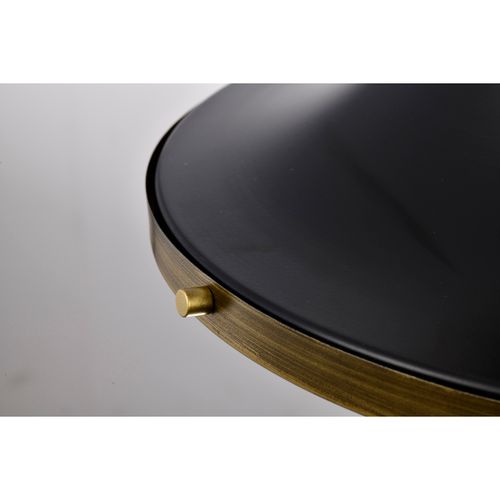 Main product image of Lafayette 3 Light Flush Mount Fixture 18 Inches Matte Black Finish w/ Natural Brass Accents and White Opal Glass