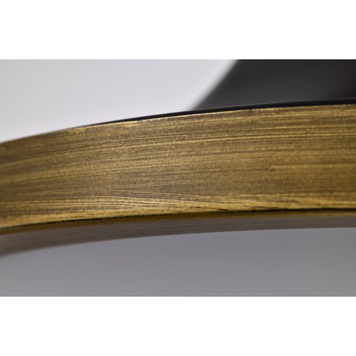 Main product image of Lafayette 3 Light Flush Mount Fixture 18 Inches Matte Black Finish w/ Natural Brass Accents and White Opal Glass