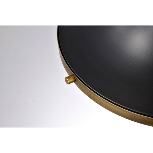 Main product image of Lafayette 1 Light Pendant 14 Inches Matte Black Finish w/ Natural Brass Accents and White Opal Glass