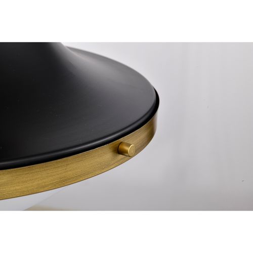 Main product image of Lafayette 3 Light Pendant 18 Inches Matte Black Finish w/ Natural Brass Accents and White Opal Glass