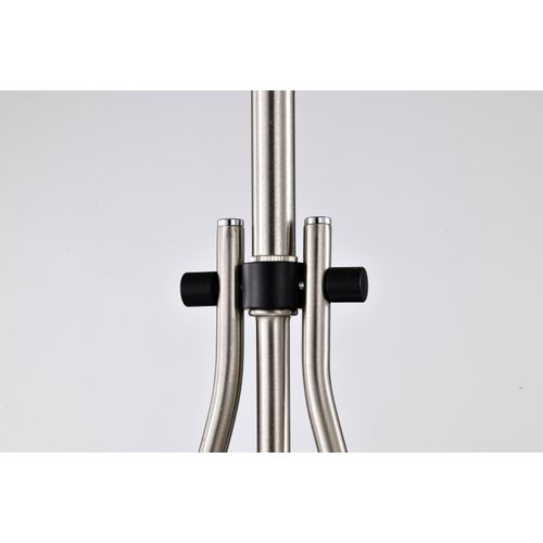 Main product image of Admiral 1 Light Pendant 6 Inches Matte Black and Brushed Nickel Finish White Opal Glass