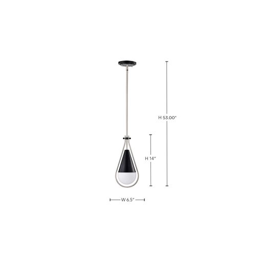 Main product image of Admiral 1 Light Pendant 6 Inches Matte Black and Brushed Nickel Finish White Opal Glass