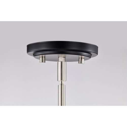 Main product image of Admiral 1 Light Pendant 10 Inches Matte Black and Brushed Nickel Finish White Opal Glass