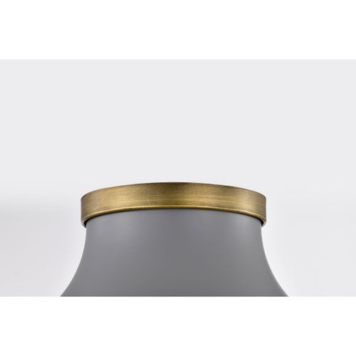 Main product image of Lafayette 1 Light Flush Mount Fixture 14 Inches Gray Finish w/ Natural Brass Accents and White Opal Glass