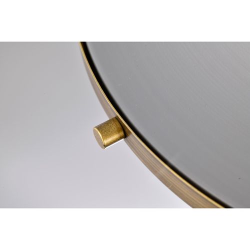 Main product image of Lafayette 1 Light Flush Mount Fixture 14 Inches Gray Finish w/ Natural Brass Accents and White Opal Glass