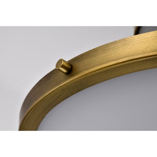 Main product image of Lafayette 3 Light Flush Mount Fixture 18 Inches Gray Finish w/ Natural Brass Accents and White Opal Glass
