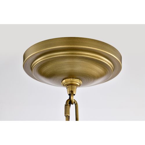 Main product image of Lafayette 3 Light Pendant 18 Inches Gray Finish w/ Natural Brass Accents and White Opal Glass