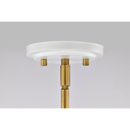 Main product image of Admiral 1 Light Pendant 6 Inches Matte White and Natural Brass Finish White Opal Glass