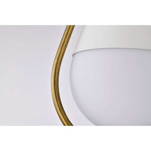 Main product image of Admiral 1 Light Pendant 6 Inches Matte White and Natural Brass Finish White Opal Glass