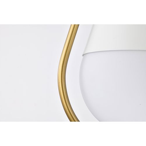 Main product image of Admiral 1 Light Pendant 10 Inches Matte White and Natural Brass Finish White Opal Glass