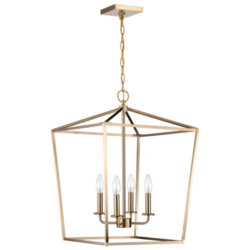 Main product image of Emma 4 Light Small Pendant Burnished Brass Finish