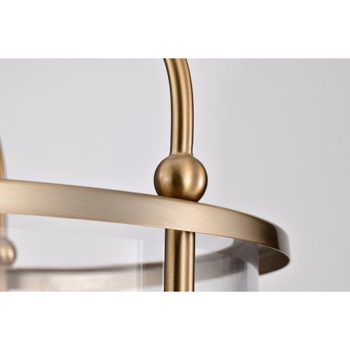 Main product image of Yorktown 4 Light Pendant Burnished Brass Finish Clear Glass