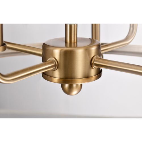 Main product image of Yorktown 4 Light Pendant Burnished Brass Finish Clear Glass