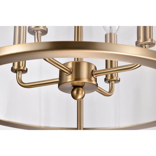 Main product image of Yorktown 4 Light Pendant Burnished Brass Finish Clear Glass