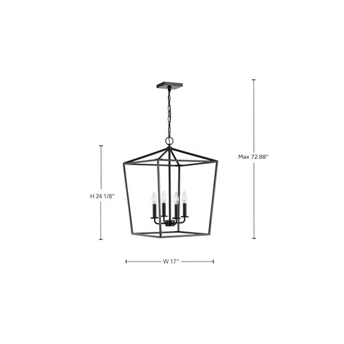 Main product image of Emma 4 Light Small Pendant Matte Black Finish
