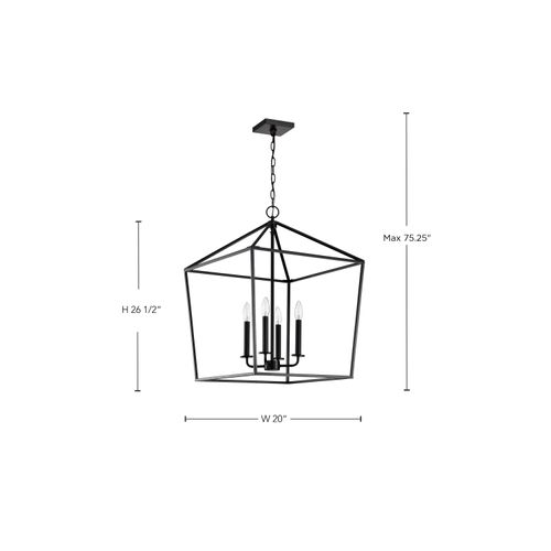 Main product image of Emma 4 Light Large Pendant Matte Black Finish