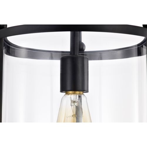Main product image of Yorktown 1 Light Pendant Matte Black Finish Clear Glass