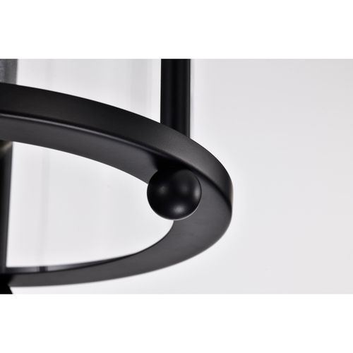 Main product image of Yorktown 1 Light Pendant Matte Black Finish Clear Glass